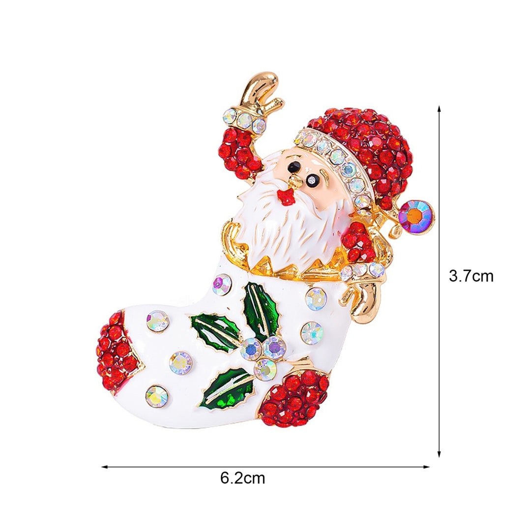 Christmsa Style Handmade Brooch Alloy Adorable Santa Claus Shape Brooch Decor for Souvenir Image 8