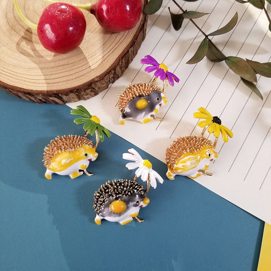 Brooch Pin Hedgehog Shape Decoration Men Women Cartoon Korean Style Brooch Clothes Decor Image 1