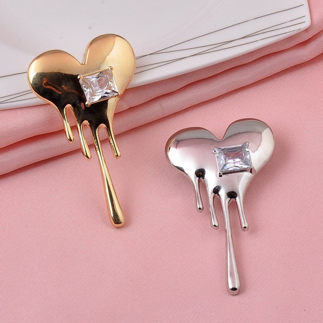 Mini Exquisite Lapel Pin Gift Heart Shaped White Cubic Zirconia Brooch Pin Costume Accessories Image 4