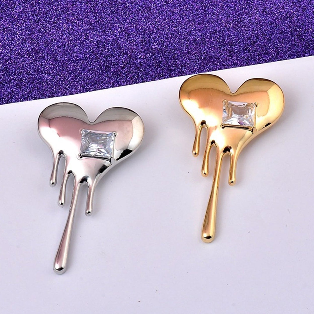 Mini Exquisite Lapel Pin Gift Heart Shaped White Cubic Zirconia Brooch Pin Costume Accessories Image 4