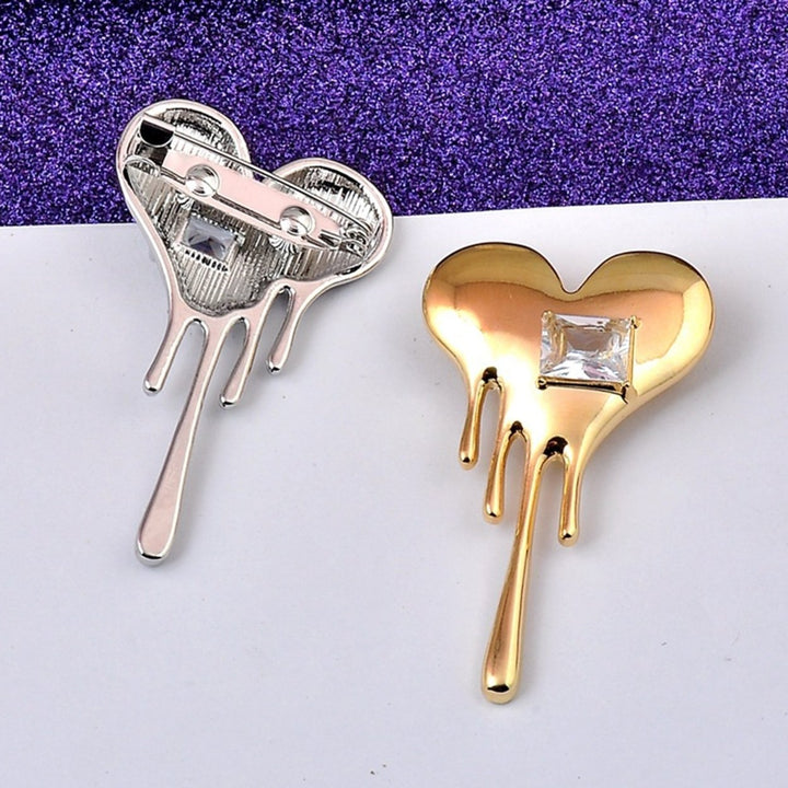 Mini Exquisite Lapel Pin Gift Heart Shaped White Cubic Zirconia Brooch Pin Costume Accessories Image 6
