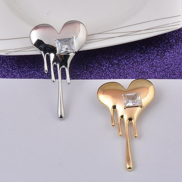 Mini Exquisite Lapel Pin Gift Heart Shaped White Cubic Zirconia Brooch Pin Costume Accessories Image 8