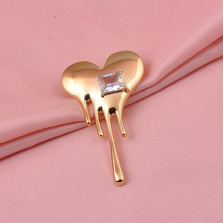 Mini Exquisite Lapel Pin Gift Heart Shaped White Cubic Zirconia Brooch Pin Costume Accessories Image 9