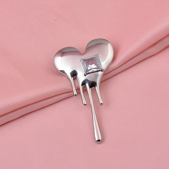 Mini Exquisite Lapel Pin Gift Heart Shaped White Cubic Zirconia Brooch Pin Costume Accessories Image 10