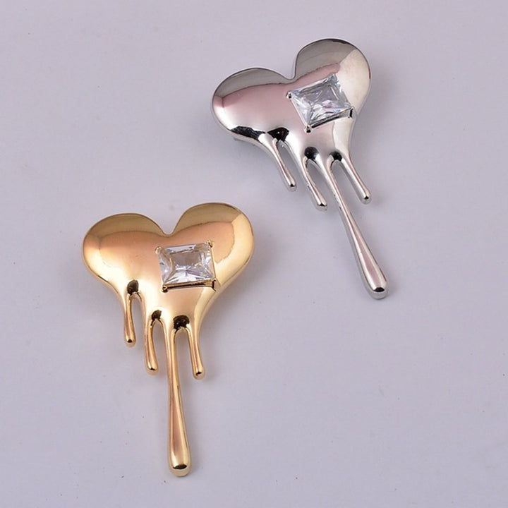 Mini Exquisite Lapel Pin Gift Heart Shaped White Cubic Zirconia Brooch Pin Costume Accessories Image 11