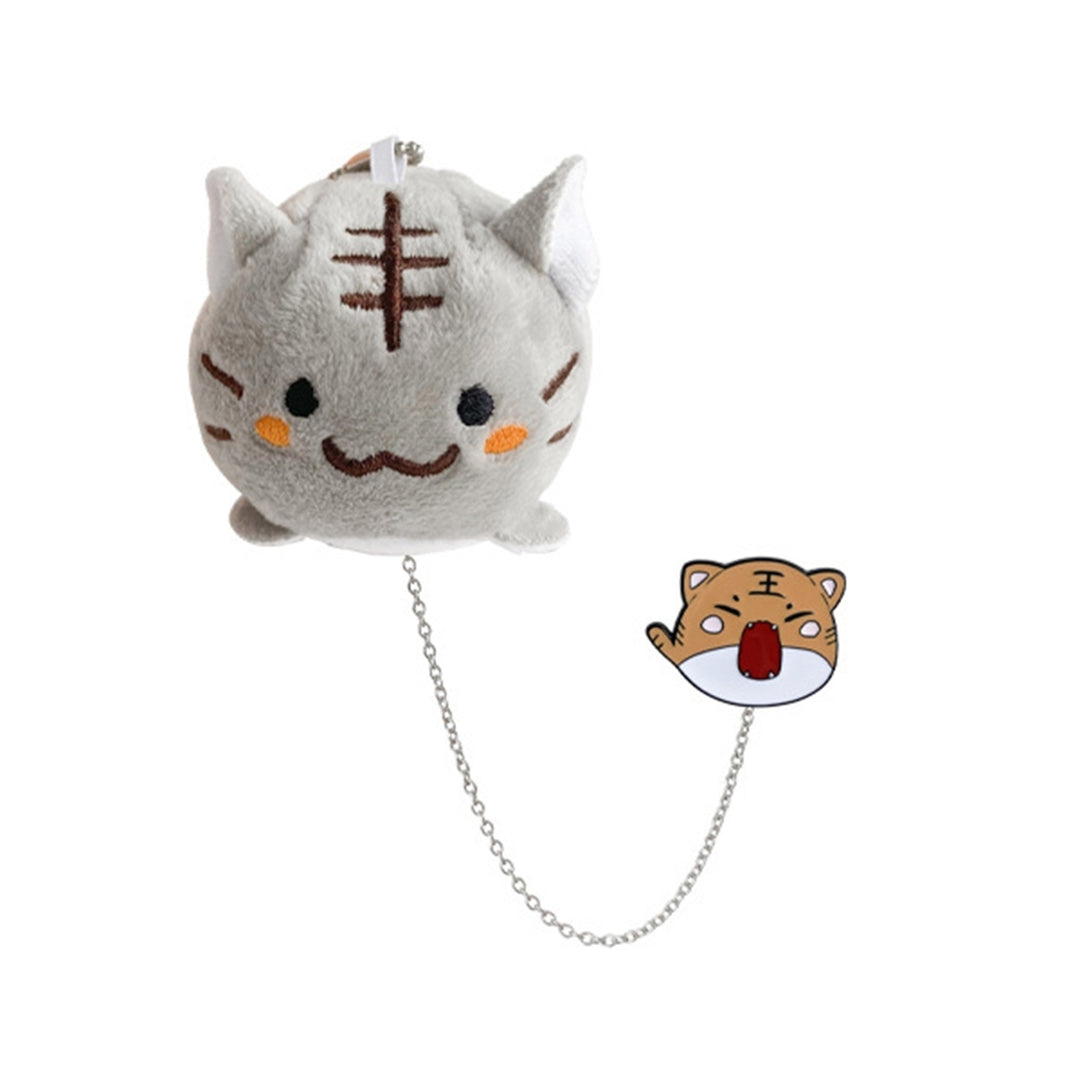 Tiger Plush Brooch Cartoon Design Soft to Touch Firmly Attach Alloy Metal Base Plush Doll Brooch Chain for Girls Image 3