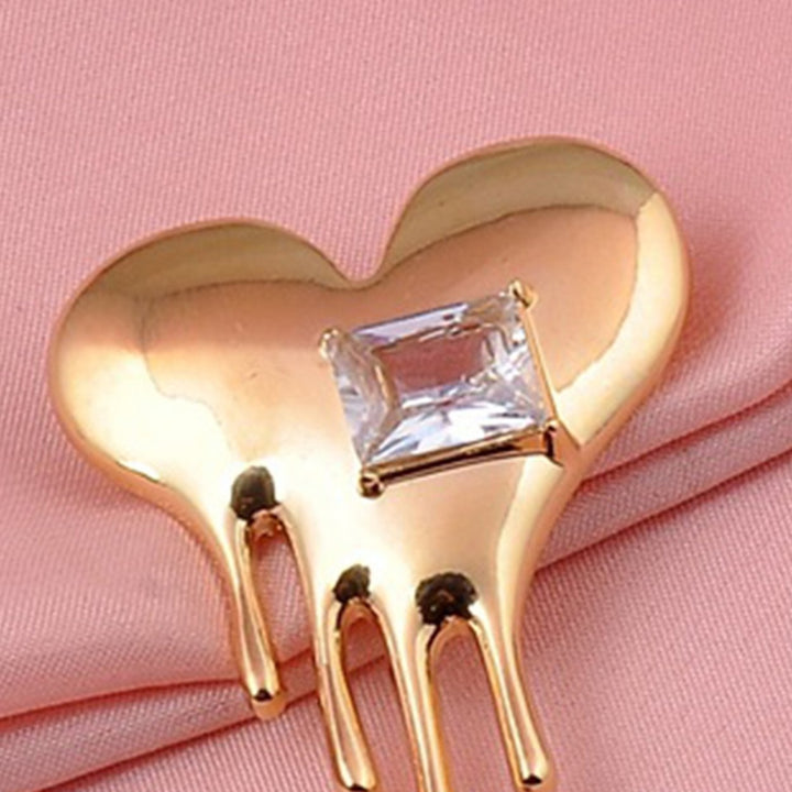 Mini Exquisite Lapel Pin Gift Heart Shaped White Cubic Zirconia Brooch Pin Costume Accessories Image 12