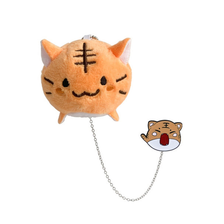 Tiger Plush Brooch Cartoon Design Soft to Touch Firmly Attach Alloy Metal Base Plush Doll Brooch Chain for Girls Image 4