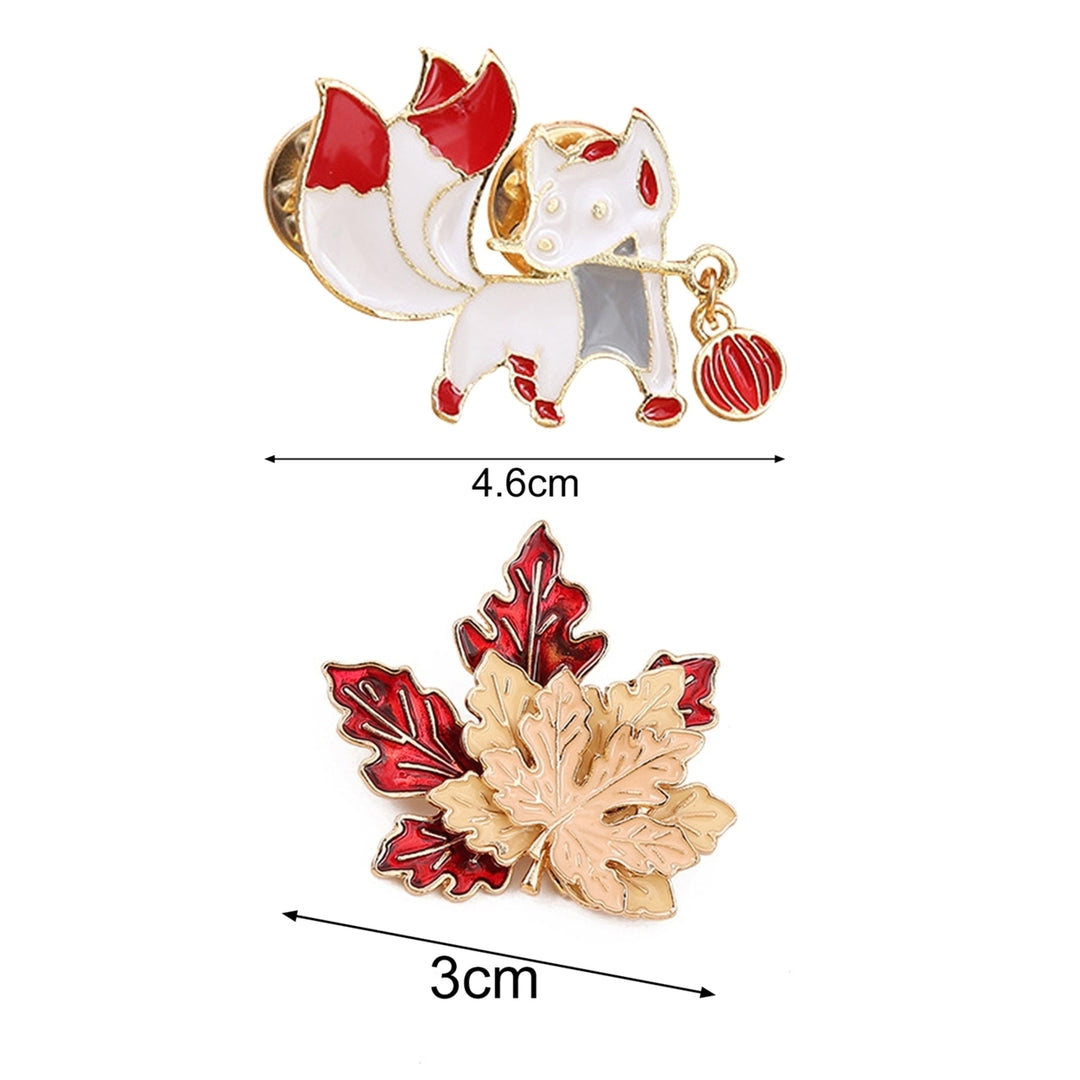 Cute Brooch Widely Use Alloy Maple Leaf Cartoon Fox Brooch Pin for Daily Image 7