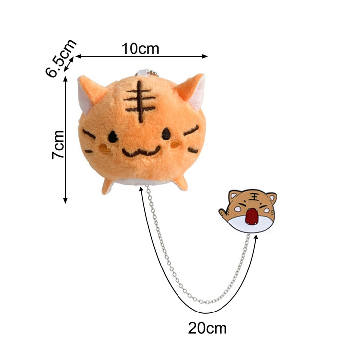 Tiger Plush Brooch Cartoon Design Soft to Touch Firmly Attach Alloy Metal Base Plush Doll Brooch Chain for Girls Image 9