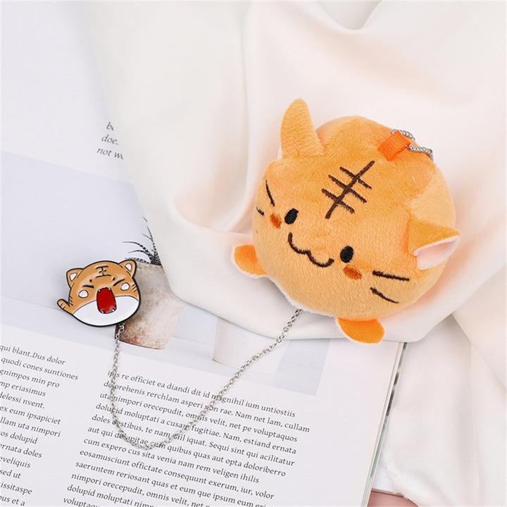 Tiger Plush Brooch Cartoon Design Soft to Touch Firmly Attach Alloy Metal Base Plush Doll Brooch Chain for Girls Image 11