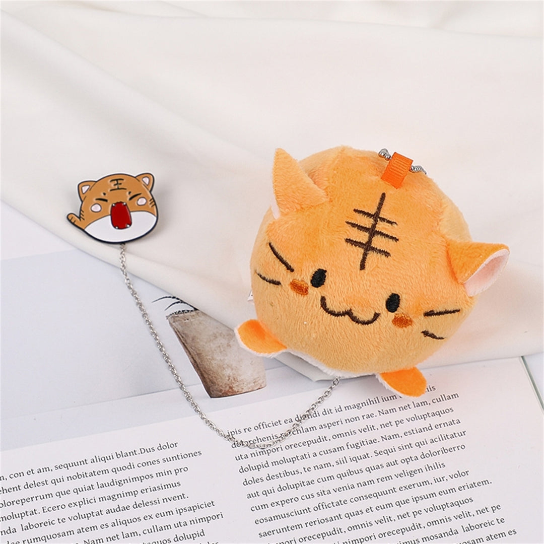 Tiger Plush Brooch Cartoon Design Soft to Touch Firmly Attach Alloy Metal Base Plush Doll Brooch Chain for Girls Image 12