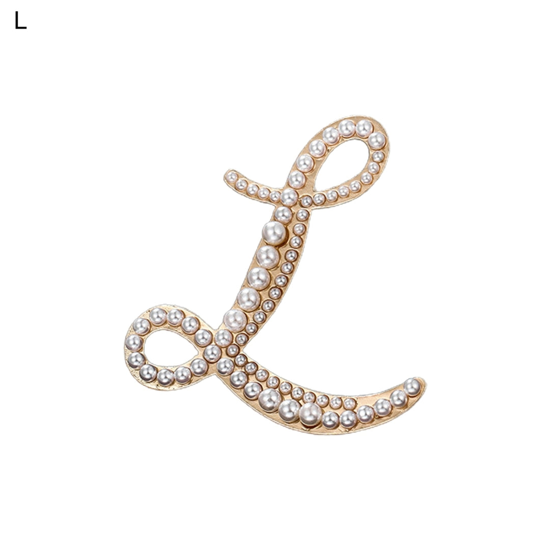 Korean Style Brooch Pin Letter Faux Pearls Ladies Electroplating Sweater Suit Brooch Jewelry Accessories Image 10