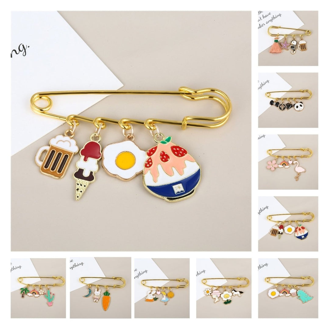 Brooch Pin Creative Shape Rust-proof Alloy Clothes Decorative Pin Jewelry Brooch for Home Image 1