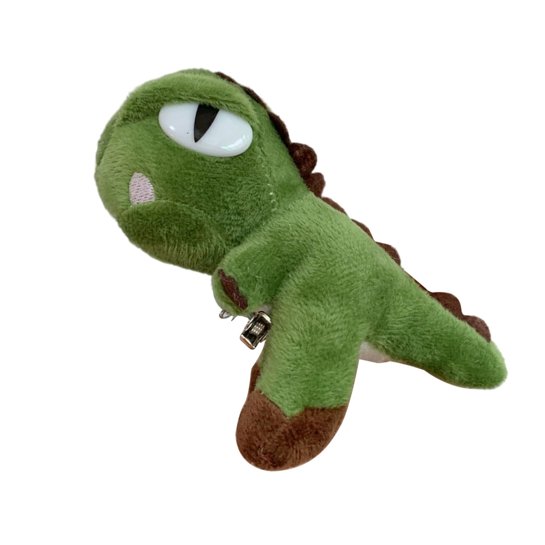 Dinosaur Brooch Anti-fall Funny Appearance Easy to Attach Stylish Plush Dinosaur Doll Brooch Pin for Girls Image 11