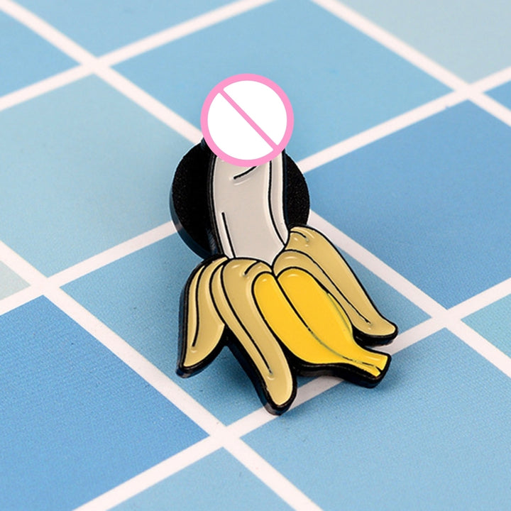 Unisex Brooch Pin Banana Style Funny Jewelry Color Block Electroplating Badge Clothes Decor Image 1