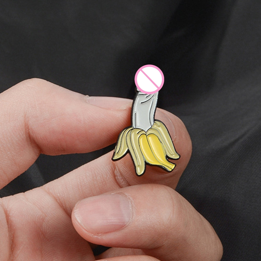 Unisex Brooch Pin Banana Style Funny Jewelry Color Block Electroplating Badge Clothes Decor Image 2