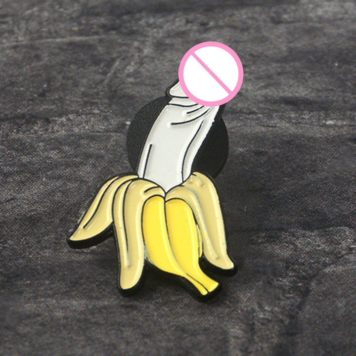 Unisex Brooch Pin Banana Style Funny Jewelry Color Block Electroplating Badge Clothes Decor Image 3