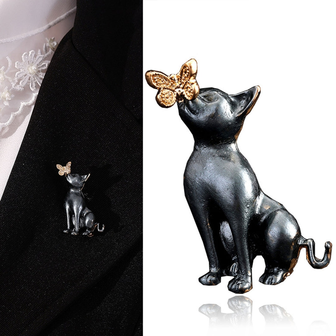 Brooch Pin Dog Butterfly Exquisite Men Women Cartoon Long Lasting Lapel Brooch Clothes Decor Image 1