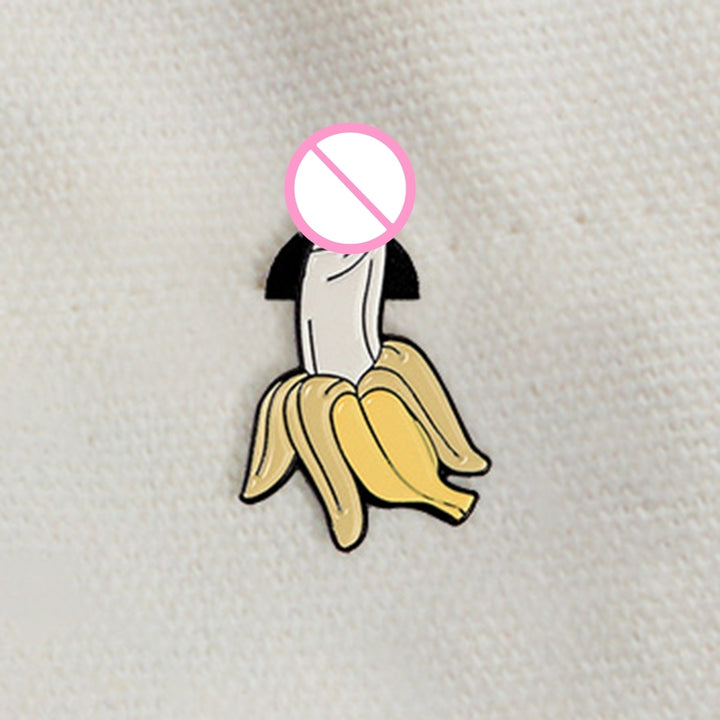 Unisex Brooch Pin Banana Style Funny Jewelry Color Block Electroplating Badge Clothes Decor Image 7