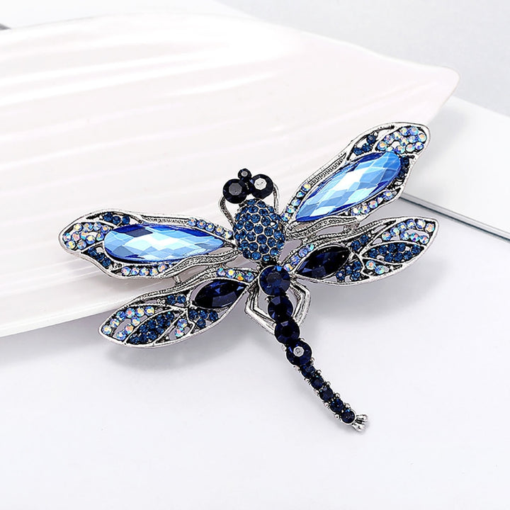 Realistic Exquisite Lapel Pin Gift Blue Rhinestone Dragonfly Brooch Backpack Accessories Image 2