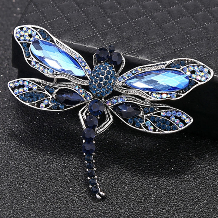 Realistic Exquisite Lapel Pin Gift Blue Rhinestone Dragonfly Brooch Backpack Accessories Image 3