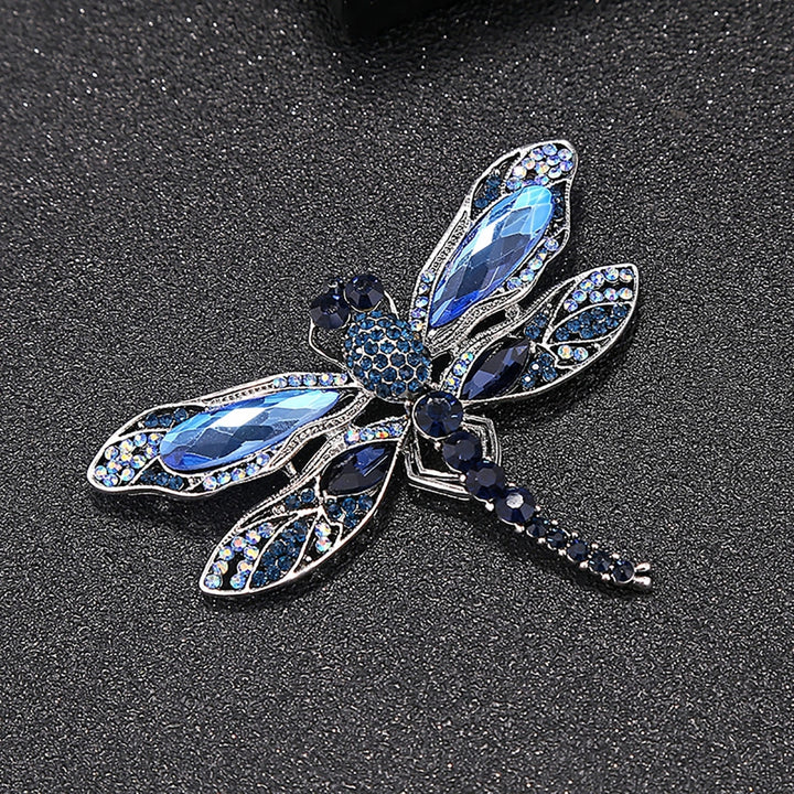 Realistic Exquisite Lapel Pin Gift Blue Rhinestone Dragonfly Brooch Backpack Accessories Image 4