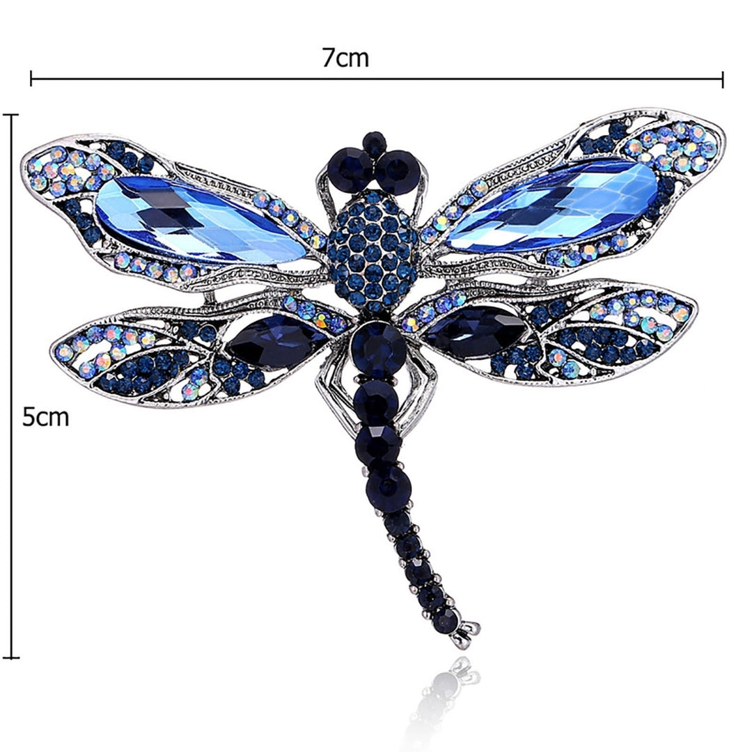 Realistic Exquisite Lapel Pin Gift Blue Rhinestone Dragonfly Brooch Backpack Accessories Image 4