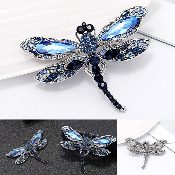 Realistic Exquisite Lapel Pin Gift Blue Rhinestone Dragonfly Brooch Backpack Accessories Image 6