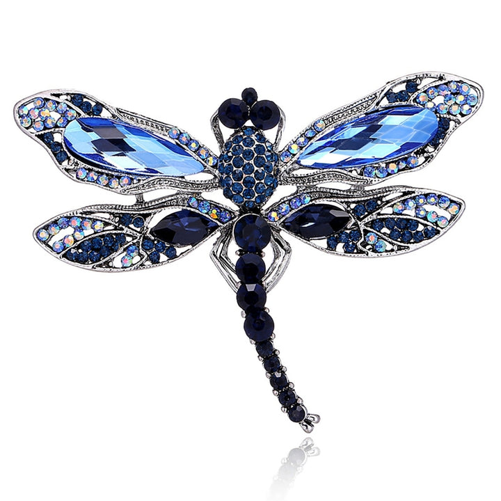 Realistic Exquisite Lapel Pin Gift Blue Rhinestone Dragonfly Brooch Backpack Accessories Image 9