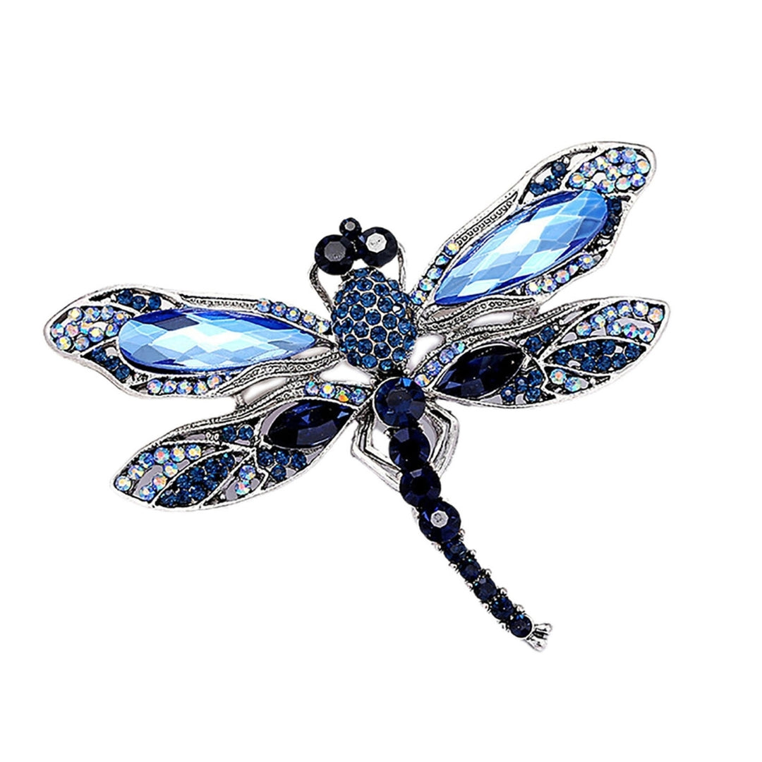 Realistic Exquisite Lapel Pin Gift Blue Rhinestone Dragonfly Brooch Backpack Accessories Image 10