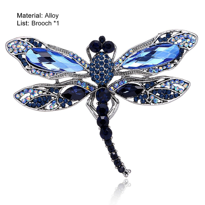 Realistic Exquisite Lapel Pin Gift Blue Rhinestone Dragonfly Brooch Backpack Accessories Image 11