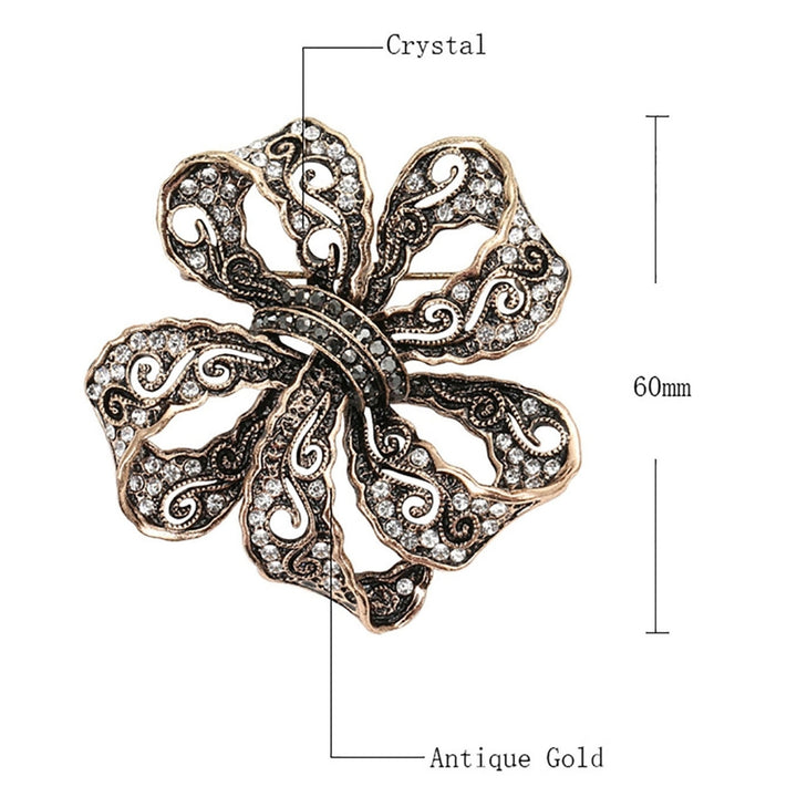 Bohemia Style Rhinestone Flower Shape Retro Brooch Electroplated Long Lasting Party Jewelry Brooch Clothes Decor Image 4