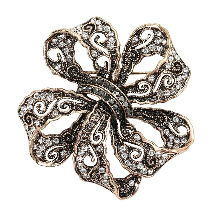 Bohemia Style Rhinestone Flower Shape Retro Brooch Electroplated Long Lasting Party Jewelry Brooch Clothes Decor Image 8