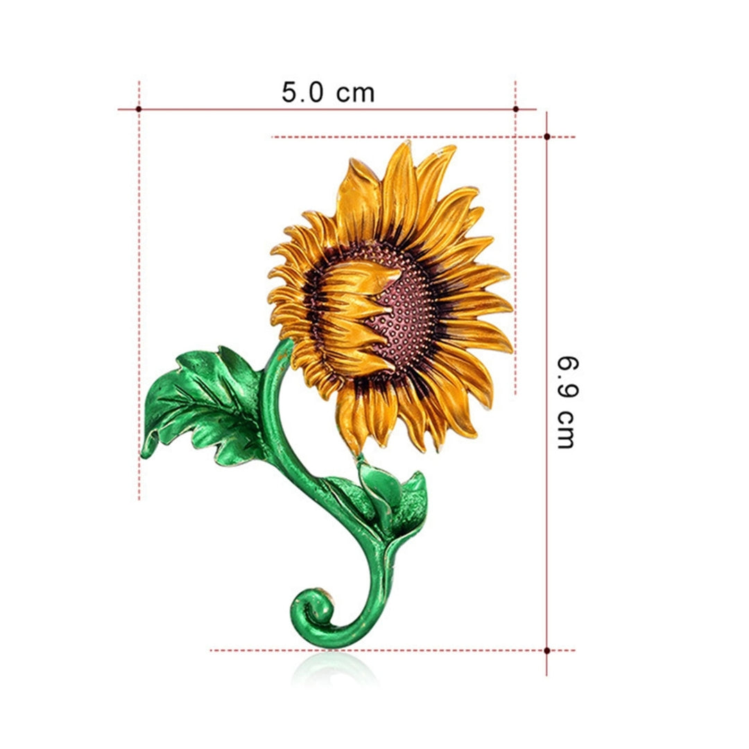 Brooch Pin Sunflower Enamel Jewelry Sweet Fashion Appearance Brooch Clothes Decor Image 6