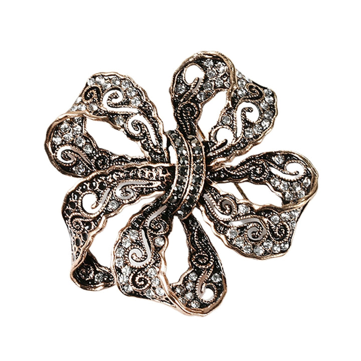 Bohemia Style Rhinestone Flower Shape Retro Brooch Electroplated Long Lasting Party Jewelry Brooch Clothes Decor Image 9