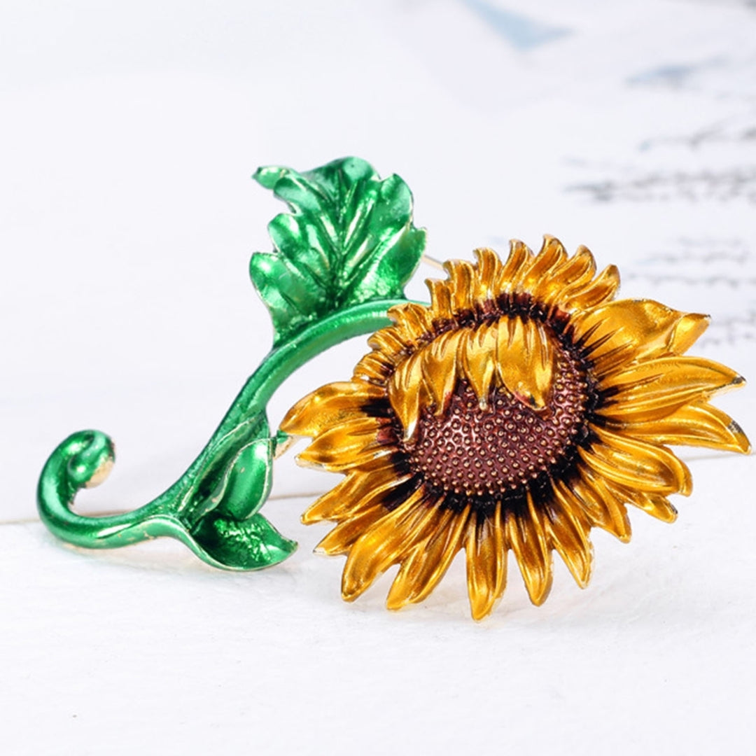 Brooch Pin Sunflower Enamel Jewelry Sweet Fashion Appearance Brooch Clothes Decor Image 9