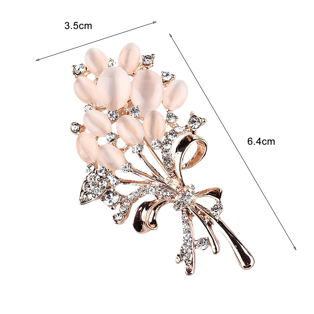 Faux Opal Decoration Collar Brooch Accessory Women Rhinestone Flower Large Brooch Clothes Decor Image 6