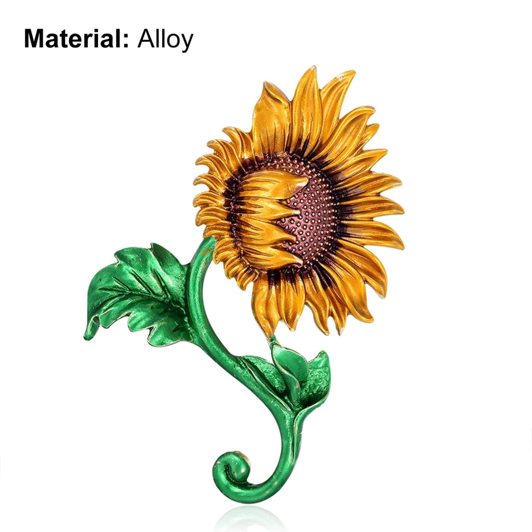 Brooch Pin Sunflower Enamel Jewelry Sweet Fashion Appearance Brooch Clothes Decor Image 12