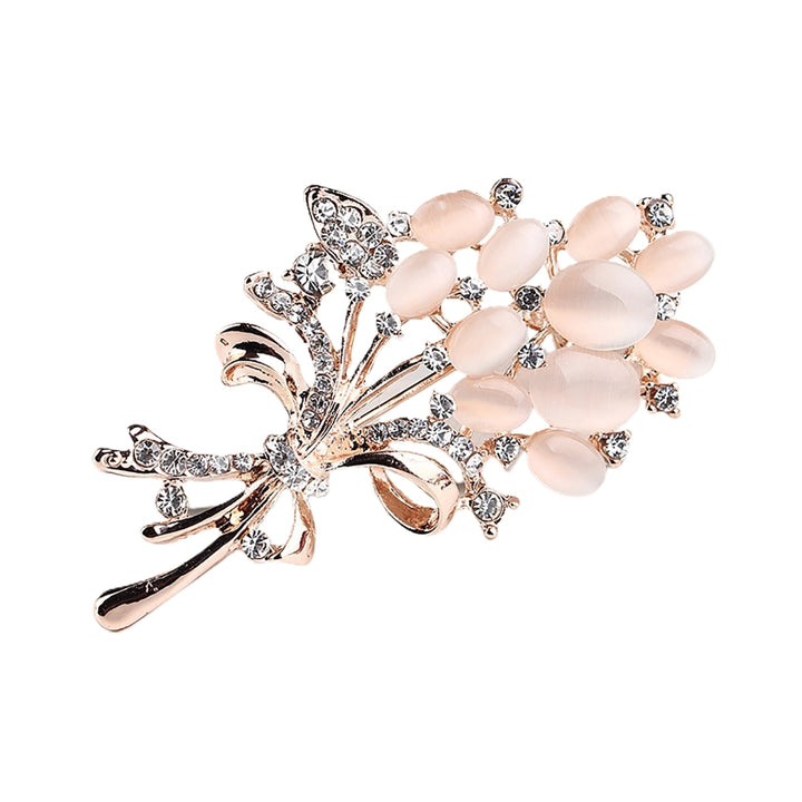 Faux Opal Decoration Collar Brooch Accessory Women Rhinestone Flower Large Brooch Clothes Decor Image 11