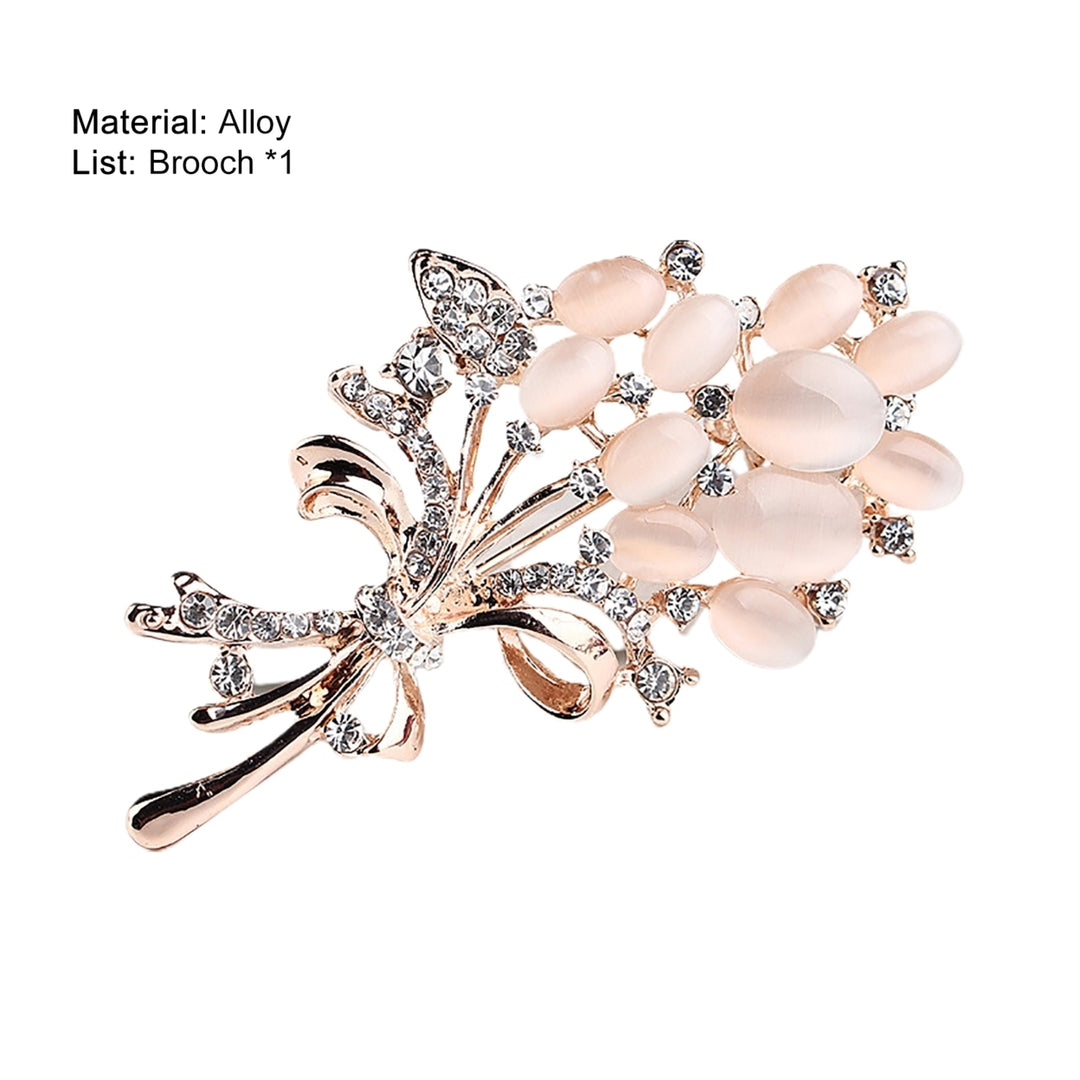 Faux Opal Decoration Collar Brooch Accessory Women Rhinestone Flower Large Brooch Clothes Decor Image 12