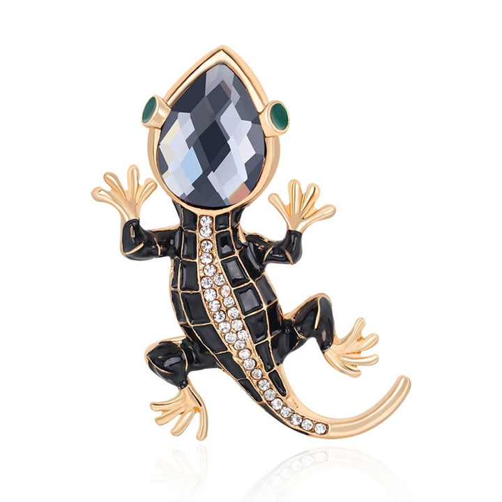 Brooch Pin Lizard Shape Rhinestones Jewelry Long Lasting Cartoon Lapel Brooch Clothes Decor Image 1