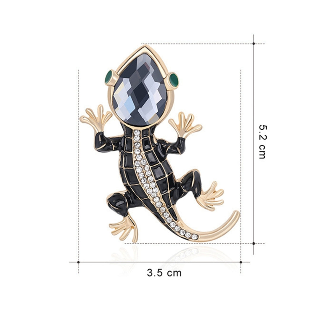 Brooch Pin Lizard Shape Rhinestones Jewelry Long Lasting Cartoon Lapel Brooch Clothes Decor Image 6