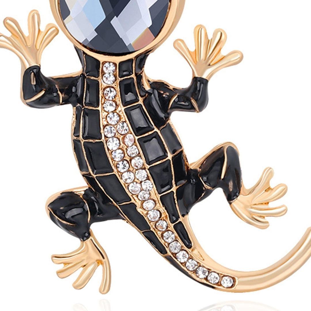 Brooch Pin Lizard Shape Rhinestones Jewelry Long Lasting Cartoon Lapel Brooch Clothes Decor Image 11