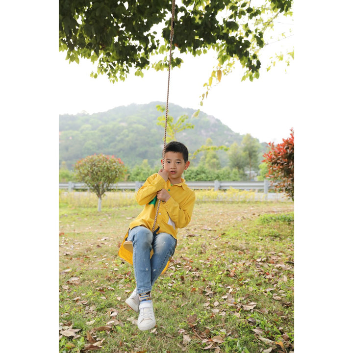 Wooden Tree Swing Set with Ropes Climbing Ladder Swing Seat for Kids and Adults Image 8