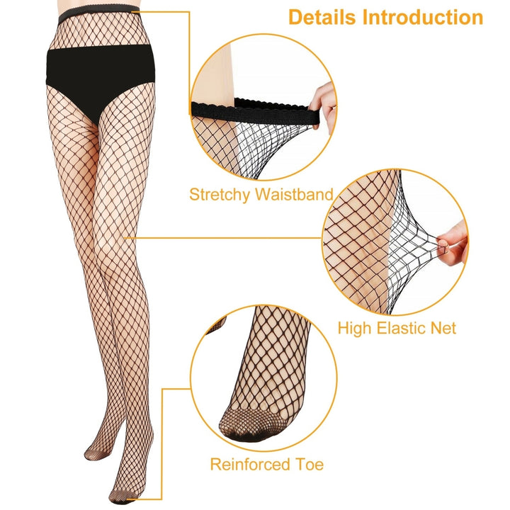 Women Fishnet Tights Sexy High Waist Fishnet Pantyhose Stretchy Mesh Hollow Out Tights Stockings Image 3
