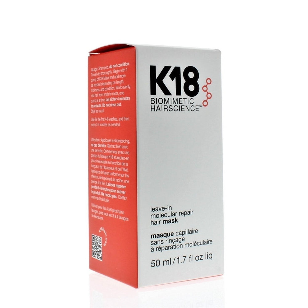 K18 Biomimetic Hairscience Leave-In Hair Mask 50ml Molecular Repair Treatment Image 2