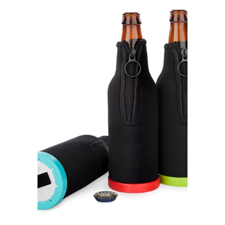 True Bottle Opener and Zip-up Bottle Koozie Random Color Image 1