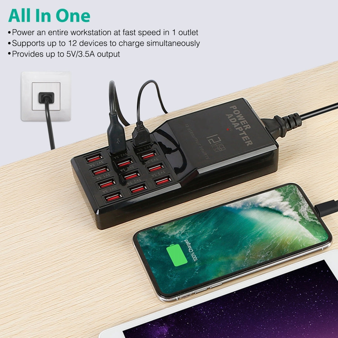 Multi 12 Port USB Charging Station Hub 60W Desktop USB Hub Multiple USB Charger Fast Charge For iPod iPhone Image 3