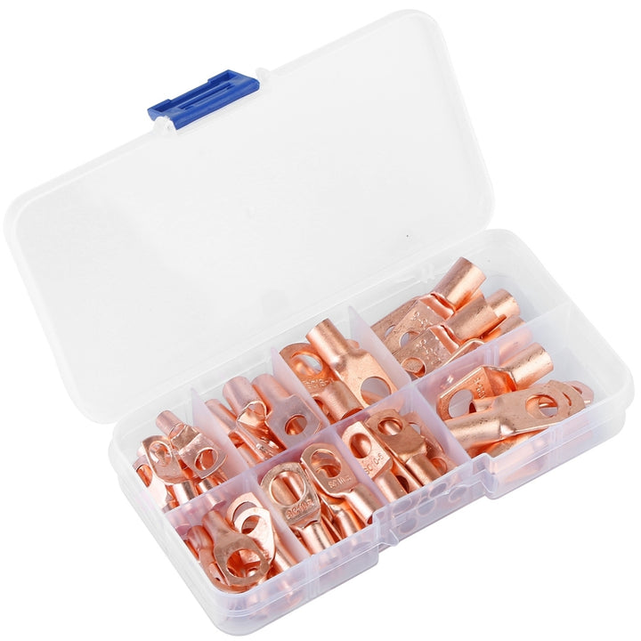 60Pcs Battery Bare Copper Ring Lug Terminals SC Battery Welding Connector Set Wire Gauge SC6-25 Kit Image 1